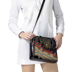 West Coast Eagles ANZAC Day Shoulder Handbag Indigenous Dot Art with Poppy Flower Tribute