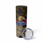 West Coast Eagles ANZAC Day Skinny Tumbler Indigenous Dot Art with Poppy Flower Tribute