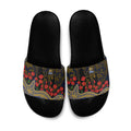 West Coast Eagles ANZAC Day Slide Sandals Indigenous Dot Art with Poppy Flower Tribute