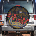West Coast Eagles ANZAC Day Spare Tire Cover Indigenous Dot Art with Poppy Flower Tribute