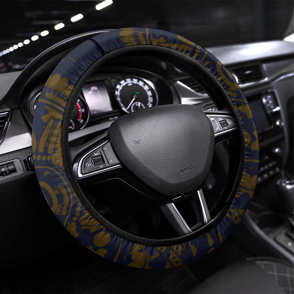 West Coast Eagles ANZAC Day Steering Wheel Cover Indigenous Dot Art with Poppy Flower Tribute