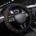 West Coast Eagles ANZAC Day Steering Wheel Cover Indigenous Dot Art with Poppy Flower Tribute