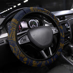 West Coast Eagles ANZAC Day Steering Wheel Cover Indigenous Dot Art with Poppy Flower Tribute