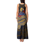 West Coast Eagles ANZAC Day Tank Maxi Dress Indigenous Dot Art with Poppy Flower Tribute