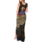 West Coast Eagles ANZAC Day Tank Maxi Dress Indigenous Dot Art with Poppy Flower Tribute
