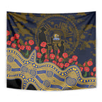 West Coast Eagles ANZAC Day Tapestry Indigenous Dot Art with Poppy Flower Tribute