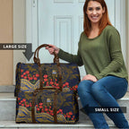 West Coast Eagles ANZAC Day Travel Bag Indigenous Dot Art with Poppy Flower Tribute