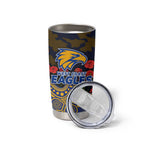West Coast Eagles ANZAC Day Tumbler Cup Indigenous Dot Art with Poppy Flower Tribute