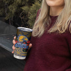 West Coast Eagles ANZAC Day Tumbler Cup Indigenous Dot Art with Poppy Flower Tribute