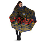 West Coast Eagles ANZAC Day Umbrella Indigenous Dot Art with Poppy Flower Tribute