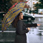 West Coast Eagles ANZAC Day Umbrella Indigenous Dot Art with Poppy Flower Tribute
