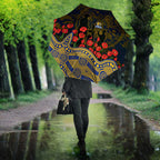 West Coast Eagles ANZAC Day Umbrella Indigenous Dot Art with Poppy Flower Tribute
