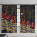 West Coast Eagles ANZAC Day Window Curtain Indigenous Dot Art with Poppy Flower Tribute