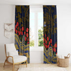 West Coast Eagles ANZAC Day Window Curtain Indigenous Dot Art with Poppy Flower Tribute