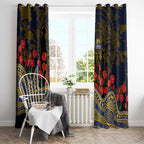 West Coast Eagles ANZAC Day Window Curtain Indigenous Dot Art with Poppy Flower Tribute