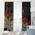 West Coast Eagles ANZAC Day Window Curtain Indigenous Dot Art with Poppy Flower Tribute