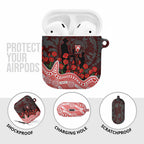 Sydney Swans ANZAC Day AirPods Case Indigenous Dot Art with Poppy Flower Tribute