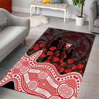 Sydney Swans ANZAC Day Area Rug Indigenous Dot Art with Poppy Flower Tribute