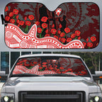 Sydney Swans ANZAC Day Auto Sun Shade Indigenous Dot Art with Poppy Flower Tribute