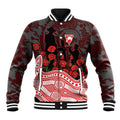 Sydney Swans ANZAC Day Baseball Jacket Indigenous Dot Art with Poppy Flower Tribute