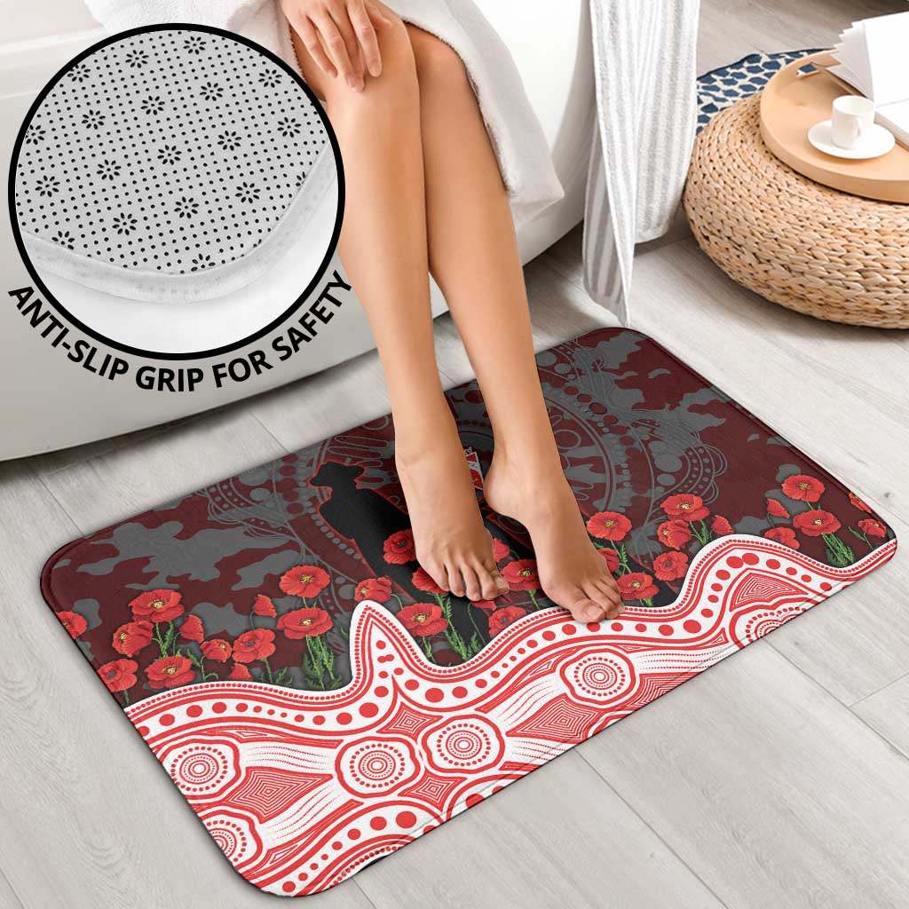 Sydney Swans ANZAC Day Bathroom Set Indigenous Dot Art with Poppy Flower Tribute