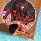 Sydney Swans ANZAC Day Beach Blanket Indigenous Dot Art with Poppy Flower Tribute