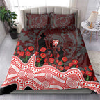 Sydney Swans ANZAC Day Bedding Set Indigenous Dot Art with Poppy Flower Tribute