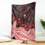 Sydney Swans ANZAC Day Blanket Indigenous Dot Art with Poppy Flower Tribute
