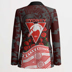 Sydney Swans ANZAC Day Blazer Indigenous Dot Art with Poppy Flower Tribute