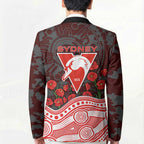 Sydney Swans ANZAC Day Blazer Indigenous Dot Art with Poppy Flower Tribute
