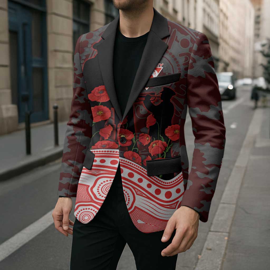Sydney Swans ANZAC Day Blazer Indigenous Dot Art with Poppy Flower Tribute
