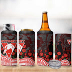 Sydney Swans ANZAC Day 4 in 1 Can Cooler Tumbler Indigenous Dot Art with Poppy Flower Tribute