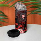 Sydney Swans ANZAC Day 4 in 1 Can Cooler Tumbler Indigenous Dot Art with Poppy Flower Tribute