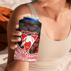 Sydney Swans ANZAC Day 4 in 1 Can Cooler Tumbler Indigenous Dot Art with Poppy Flower Tribute