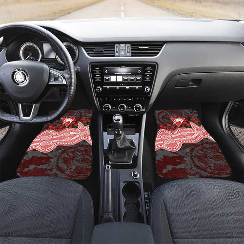 Sydney Swans ANZAC Day Car Mats Indigenous Dot Art with Poppy Flower Tribute