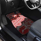 Sydney Swans ANZAC Day Car Mats Indigenous Dot Art with Poppy Flower Tribute