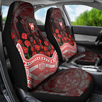Sydney Swans ANZAC Day Car Seat Cover Indigenous Dot Art with Poppy Flower Tribute