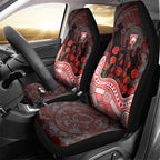 Sydney Swans ANZAC Day Car Seat Cover Indigenous Dot Art with Poppy Flower Tribute