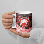 Sydney Swans ANZAC Day Ceramic Mug Indigenous Dot Art with Poppy Flower Tribute