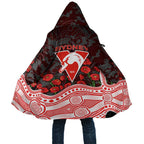 Sydney Swans ANZAC Day Cloak Indigenous Dot Art with Poppy Flower Tribute