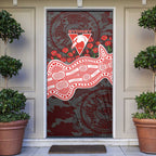 Sydney Swans ANZAC Day Door Cover Indigenous Dot Art with Poppy Flower Tribute