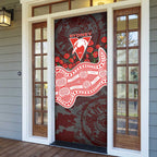 Sydney Swans ANZAC Day Door Cover Indigenous Dot Art with Poppy Flower Tribute
