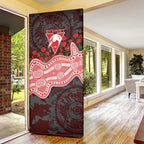 Sydney Swans ANZAC Day Door Cover Indigenous Dot Art with Poppy Flower Tribute