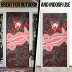 Sydney Swans ANZAC Day Door Cover Indigenous Dot Art with Poppy Flower Tribute