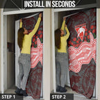 Sydney Swans ANZAC Day Door Cover Indigenous Dot Art with Poppy Flower Tribute