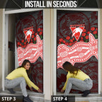 Sydney Swans ANZAC Day Door Cover Indigenous Dot Art with Poppy Flower Tribute
