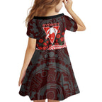 Sydney Swans ANZAC Day Family Matching Off Shoulder Maxi Dress and Hawaiian Shirt Indigenous Dot Art with Poppy Flower Tribute