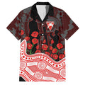 Sydney Swans ANZAC Day Family Matching Summer Maxi Dress and Hawaiian Shirt Indigenous Dot Art with Poppy Flower Tribute
