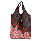 Sydney Swans ANZAC Day Grocery Bag Indigenous Dot Art with Poppy Flower Tribute