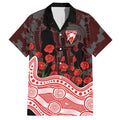 Sydney Swans ANZAC Day Hawaiian Shirt Indigenous Dot Art with Poppy Flower Tribute